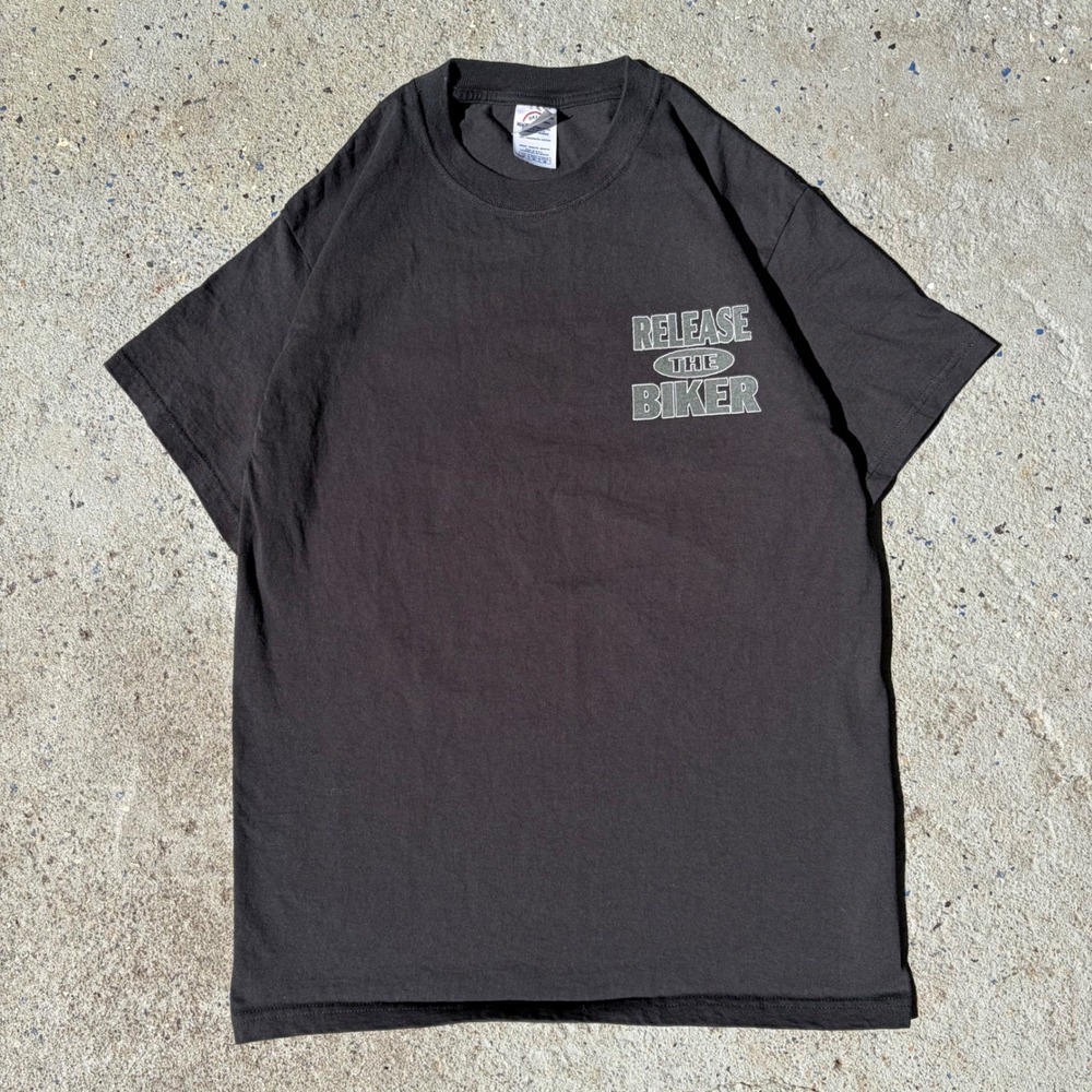 Vintage 2004 Buck Wear Release The Biker Within You Graphic T-Shirt Black Mens M - Picture 3 of 5